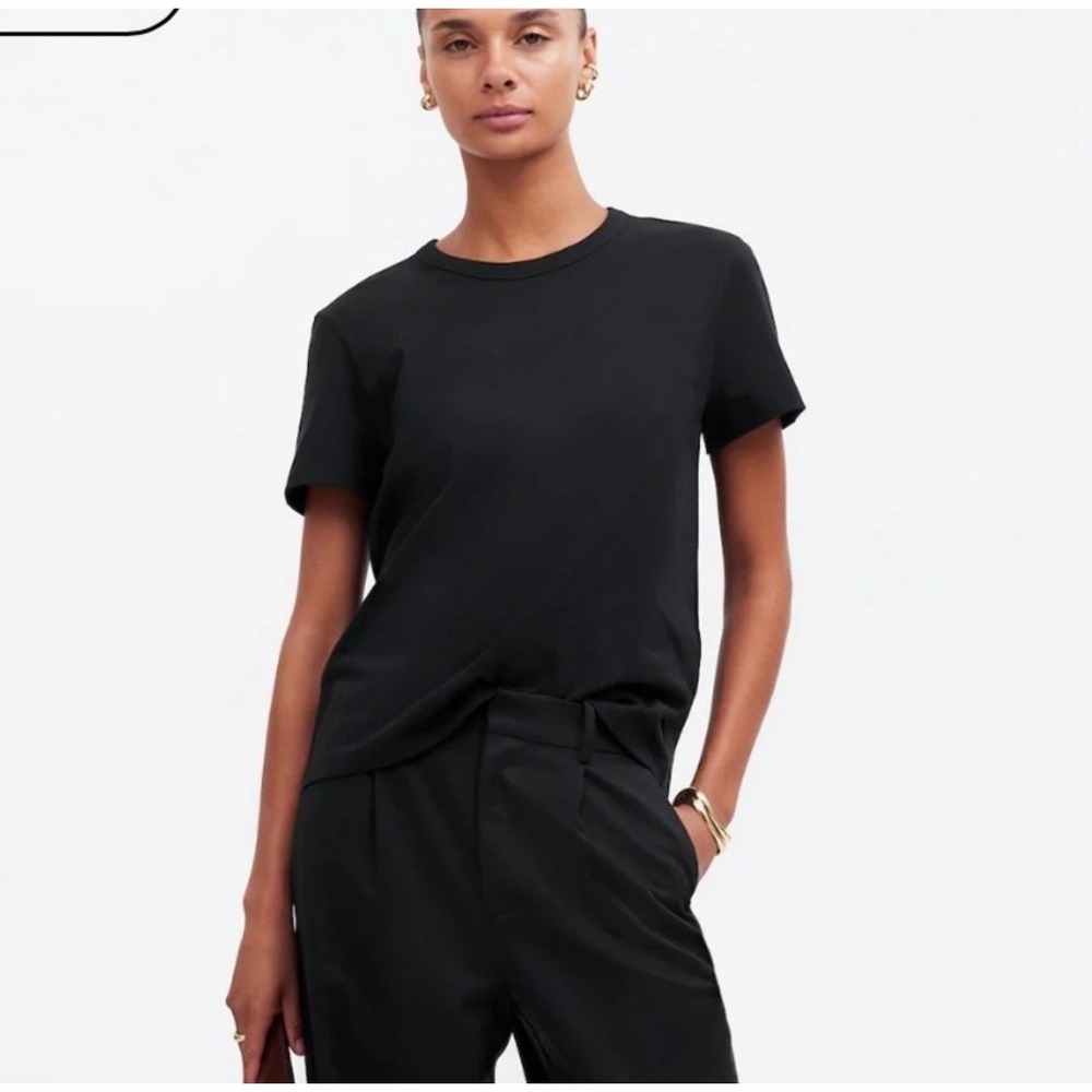 NWT‎ Madewell Perfect Cotton Crewneck Tee XXL Black Short Sleeves Minimalist